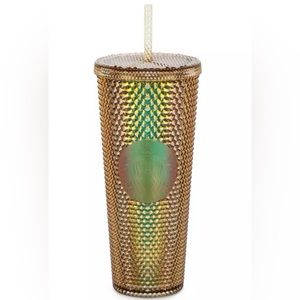 Starbucks Disneyland Gold Tumbler with Straw new in box